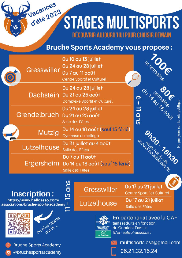 Stages multisports Eté 2023