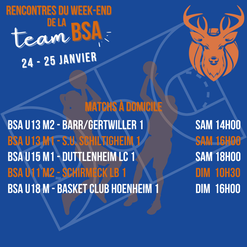 Bruche Sport Academy - Matchs de ce week-end à domicile