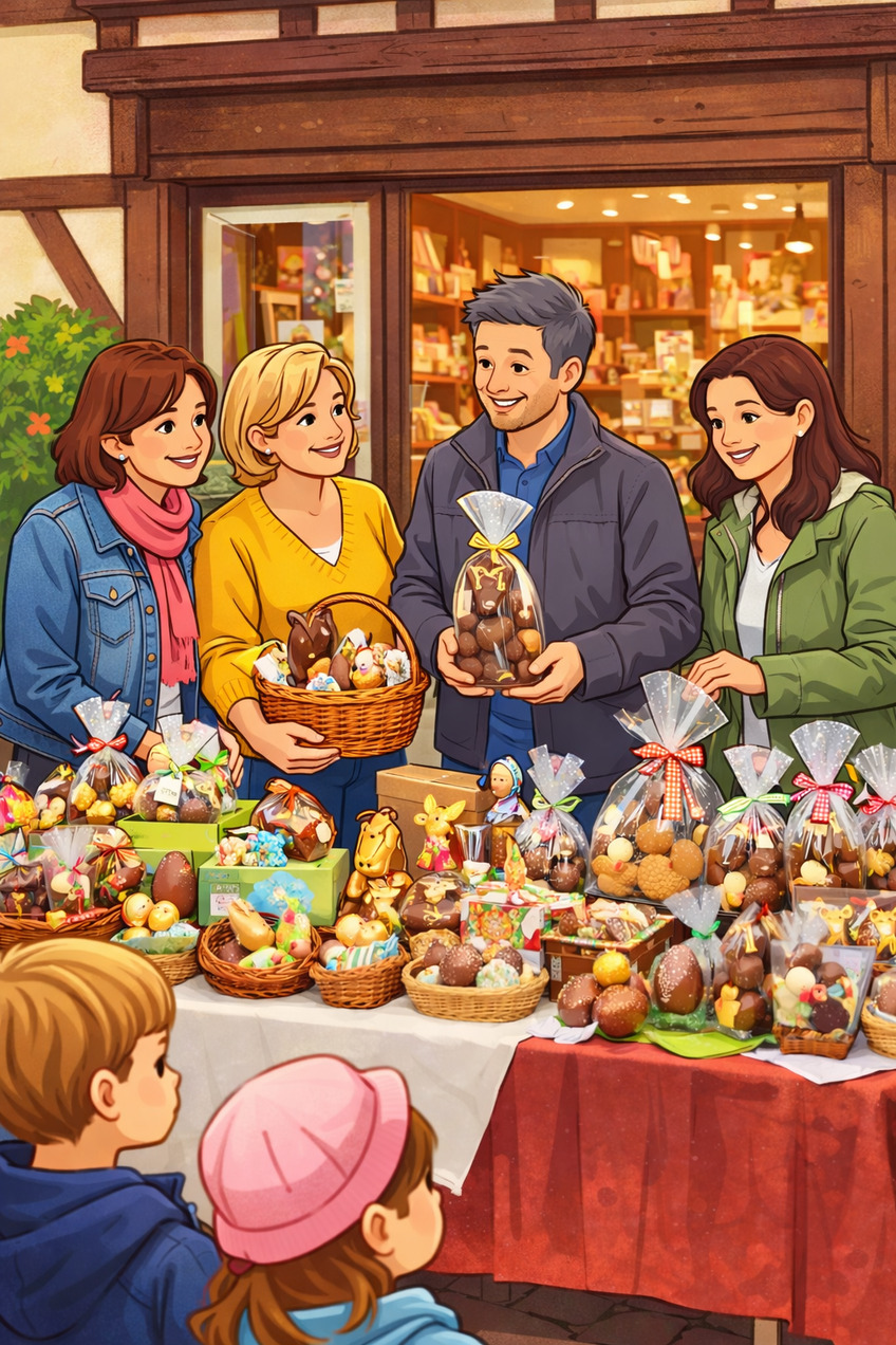Vente de chocolat pour Pâques